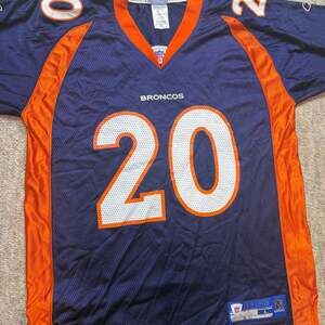 Mens Reebok Travis Henry Denver Broncos Blue NFL Replica Jersey